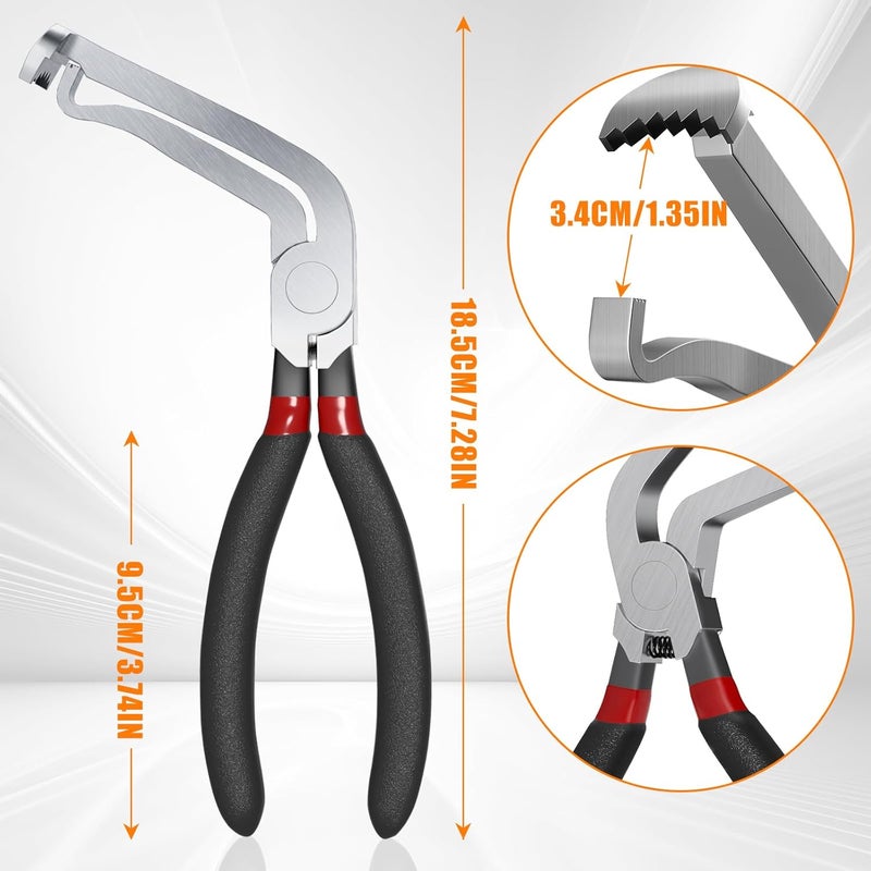 Guweta Electrical Disconnect Pliers for Cars - Automotive Electrical Connector Disconnect Pliers Long Spark Plug Disassembly Pliers Electrical Plug Fuel Line Disconnect Tools Pliers 60 Degree - Image 5
